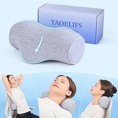 Taoelifs 首枕 ストレートネック 枕 80D高密度低反発メモリーフォーム 95%以上の首フィット率 人体工学設計で首の疲労を軽減 無臭・携帯性 父の日/ …