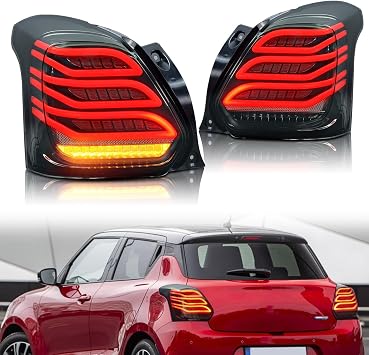 LED Tail Light Assembly for Suzuki Swift 2017 2018 2019, Taillight Lamp Assembly Set Left+Right
