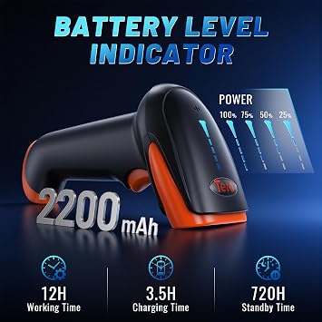 Tera HW0002 Kablosuz Barkod Okuyucu, 1D/2D/QR Kod Tarayıcı, Bluetooth/2.4G/USB 3’ü 1 Arada, Titreşim Uyarılı & Şarj Göstergeli, Stand Dahil