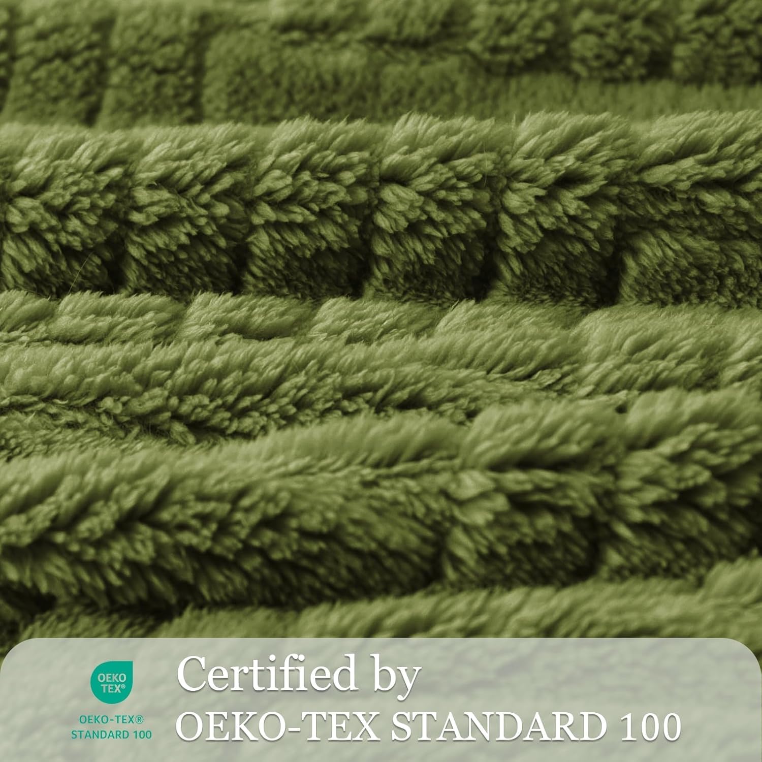 Whale Flotilla Lightweight Fleece Throw Blanket for Couch, Fuzzy Soft Blankets with Decorative Jacquard Pattern for All Season, Warm and Fluffy, 50x60 Inch, Olive - Image 6