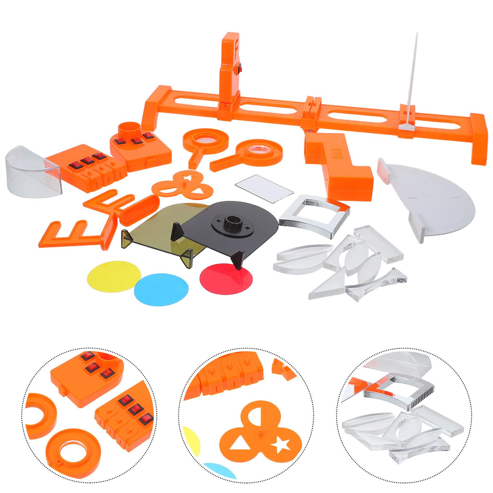 NUOBESTY Kit per Esperimenti di Ottica Fisica in Abs Sicuro Manuale Istruzioni, per Apprendimento Pratico a Scuola a Casa per Studenti