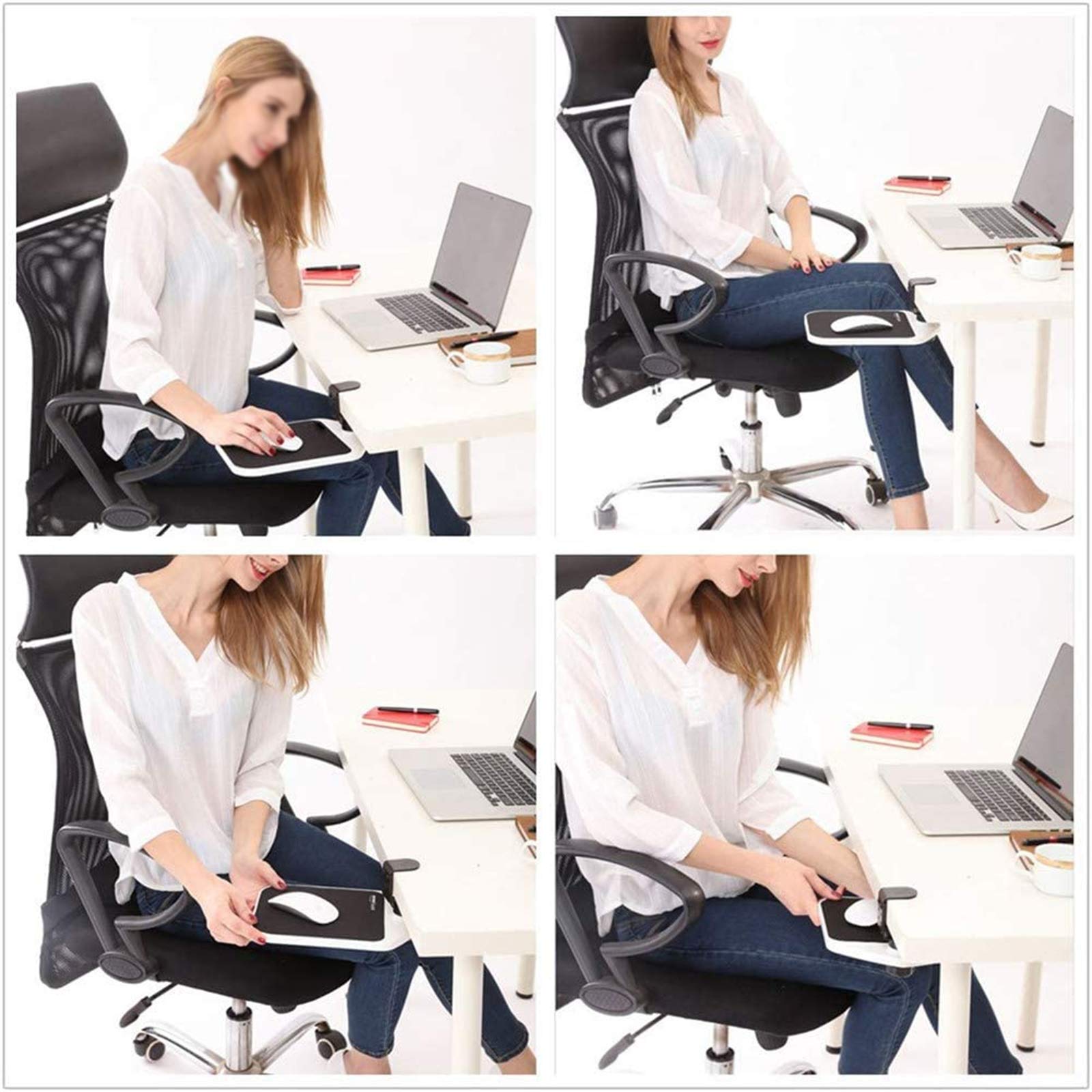 Regulowany przedłużacz podpórki pod nadgarstek, ergonomiczny kształt podłokietnik do komputera na łokieć, obrót podpórka pod ramię komputera, do zwolnienia stresu i wyeliminowania bólu