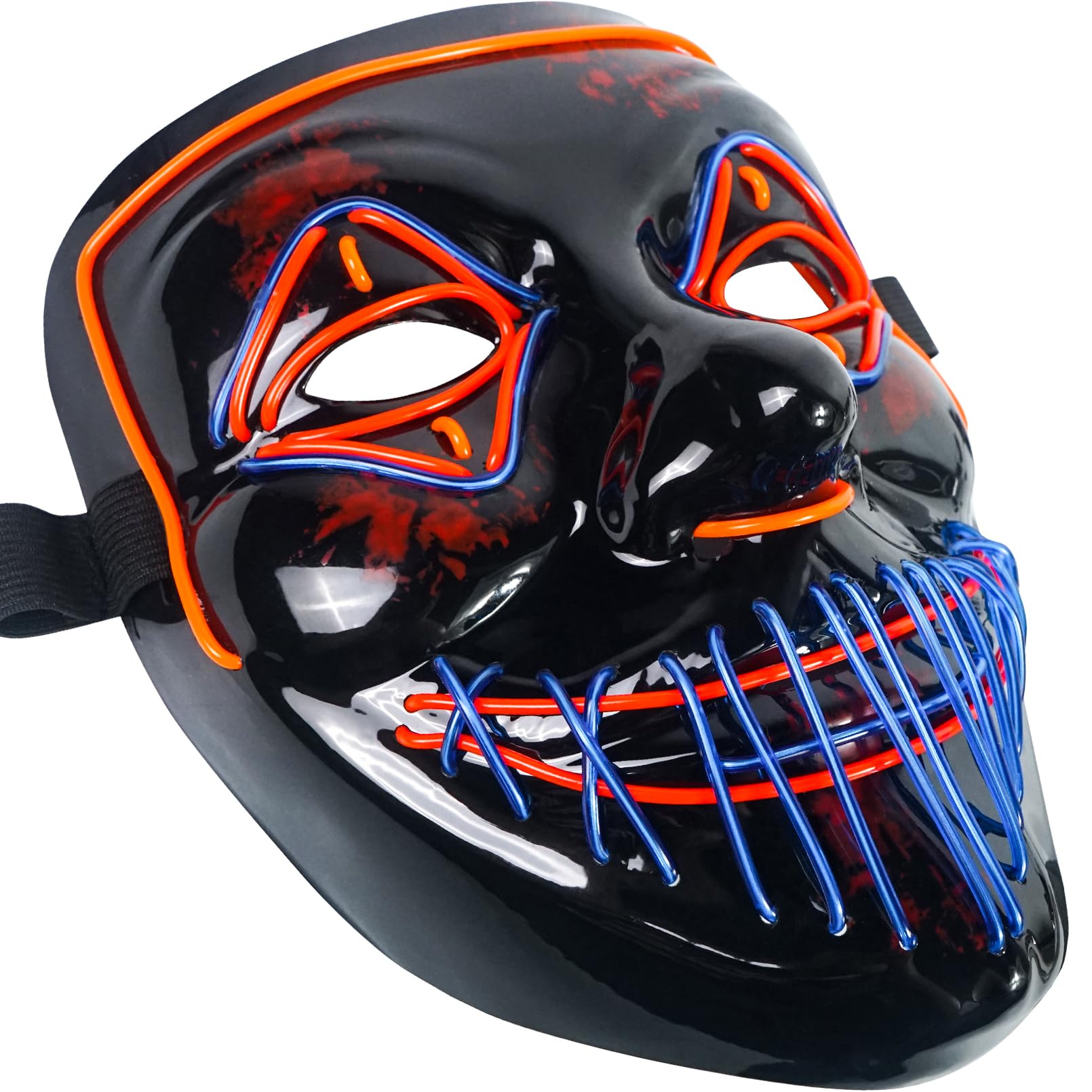 Luwint LED Light Up Mask for Halloween - Scary Glowing Mask with 3 Lighting Modes for Costume Cosplay