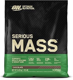 Visuel du produit : Optimum Nutrition Serious Mass Gainer en Poudre, Goût Chocolat, 5.45kg, 16 Doses