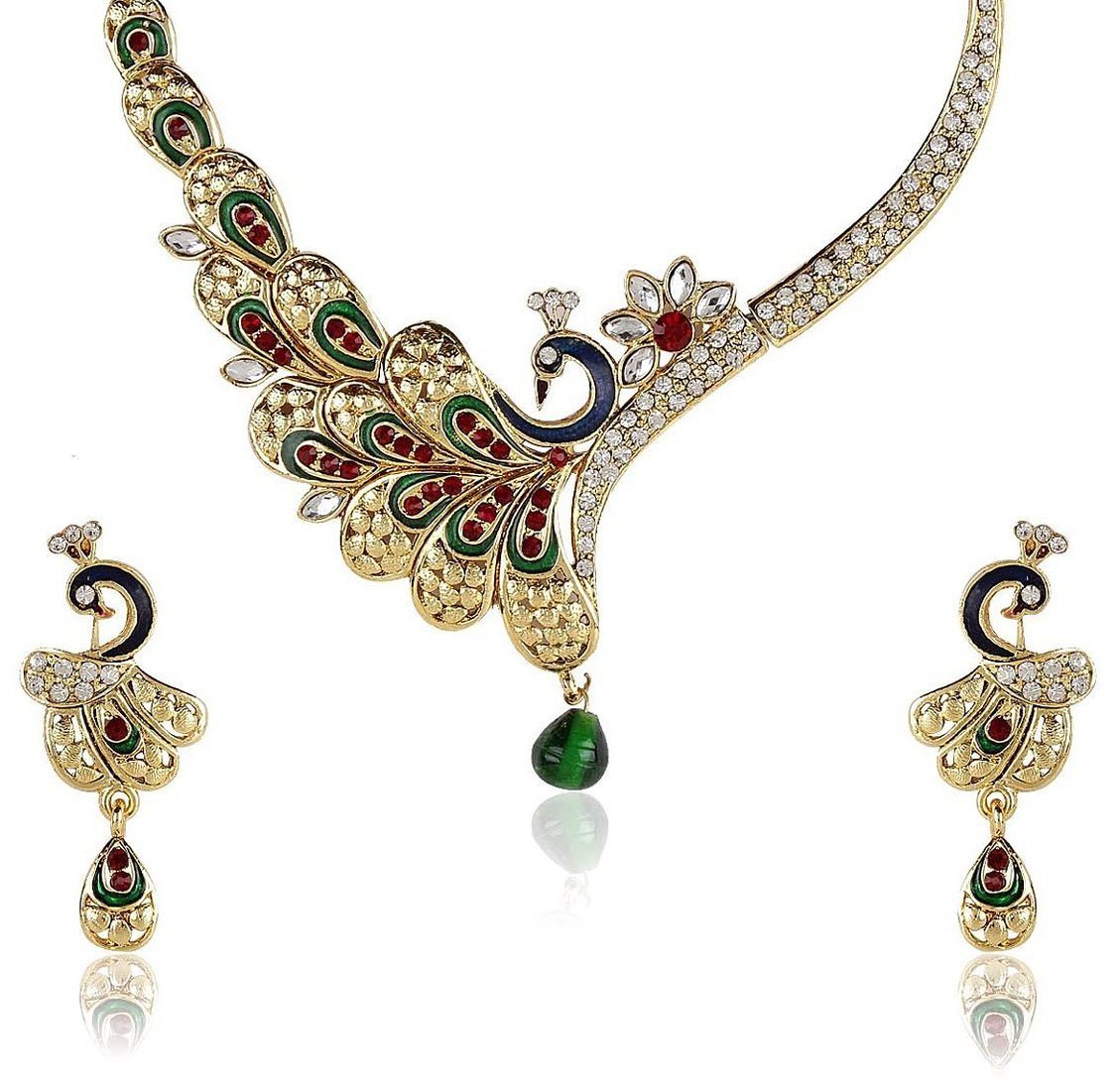 See full amazon price history chart for Shining Diva Beautiful Peacock Necklace Set For Women(Golden)(rrsd6003s) Shining Diva Beautiful Peacock Necklace Set For Women(Golden)(rrsd6003s) (B00N2QEOBA) Amazon Price History, Amazon Price Tracker