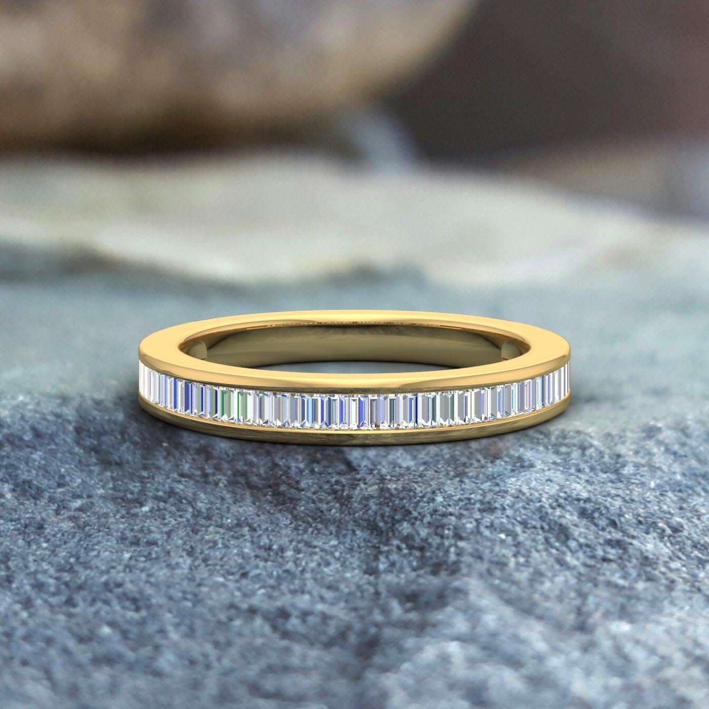 1/2 Carat Channel Set Baguette Shape Diamond Wedding Band Ring in 14K Gold (I1-I2 Clarity)