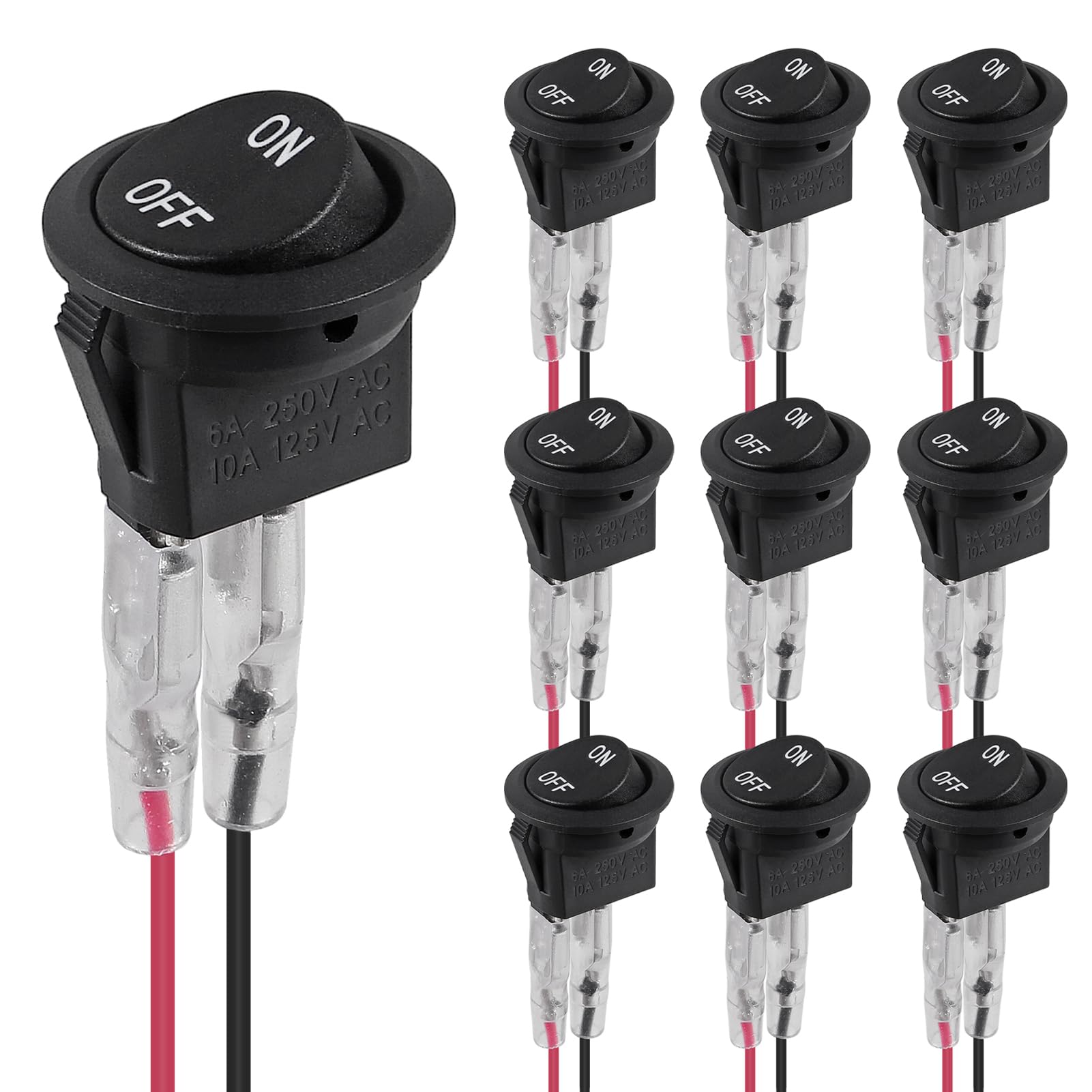 12 Volt Switch 10PCS/5PCS Round 12V ON Off Switch 12 Volt Circle Toggle ...