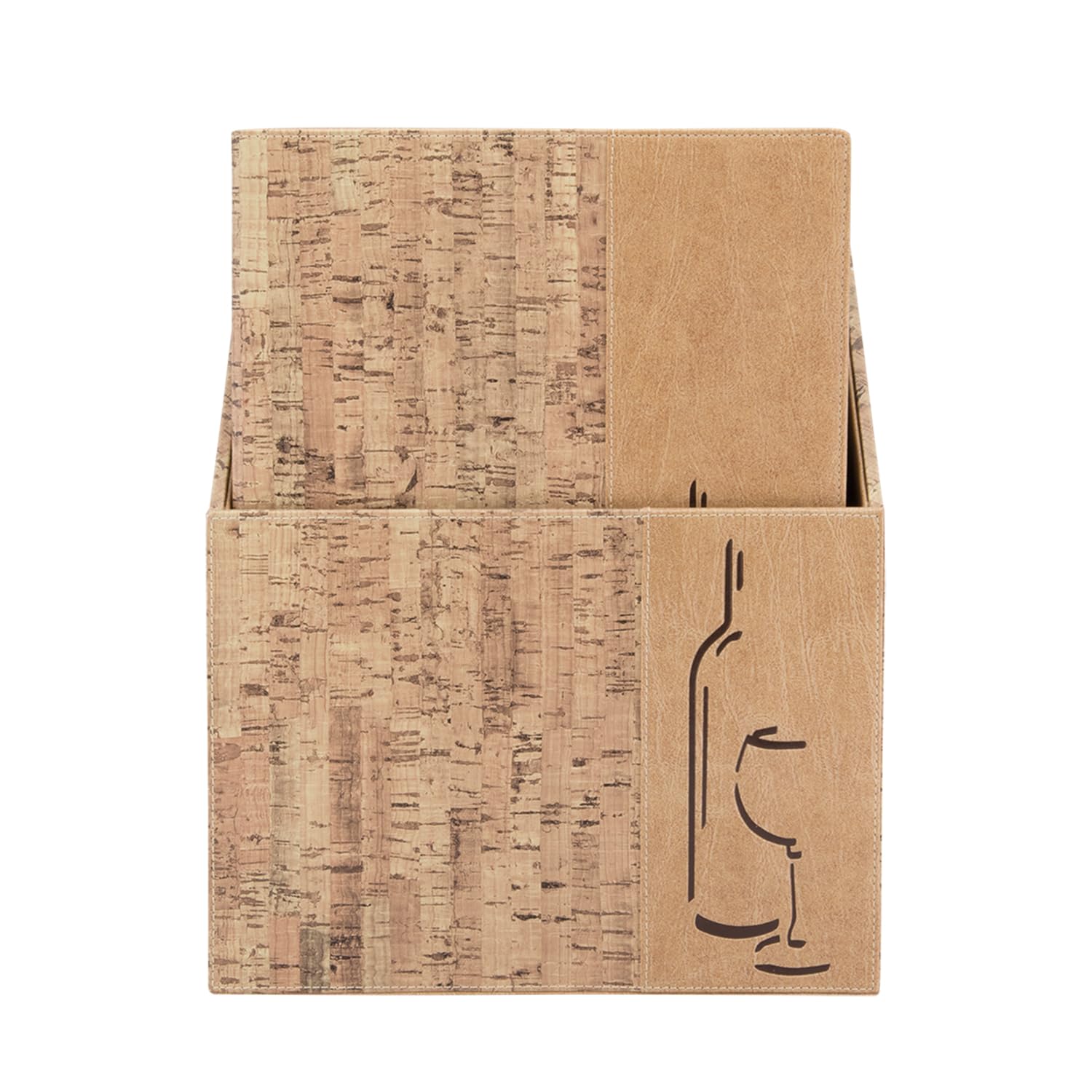 SECURIT - Set da 10 Carti Dei Vini A4 Linea Design Box Inclusa - Per Caffè, Ristoranti, Bar - Similpelle - Disegno Cork - Colore Beige