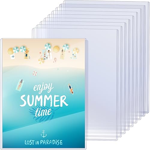 Miniatura 9 de Protectores de impresión rígidos de 8 12 x 11 pulgadas, protectores de páginas de papel de plástico transparente, protectores de hojas