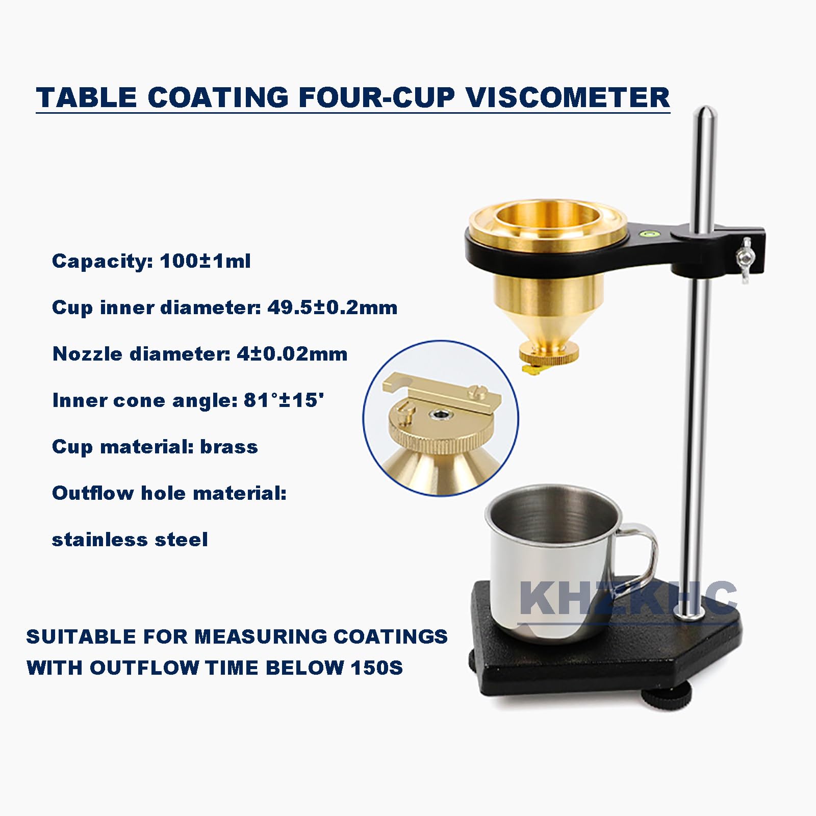Viscosímetro Flow Cup para una medición precisa de la viscosidad, ideal para pruebas de pintura y barniz
