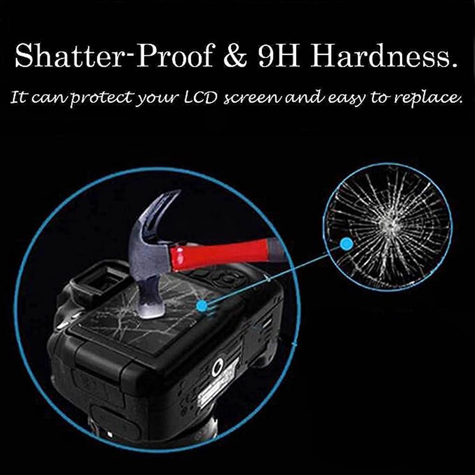 PCTC 3-Pack Tempered Glass Screen Protector For Nikon Z Fc Camera With Hot Shoe Caps - 9H Hardness