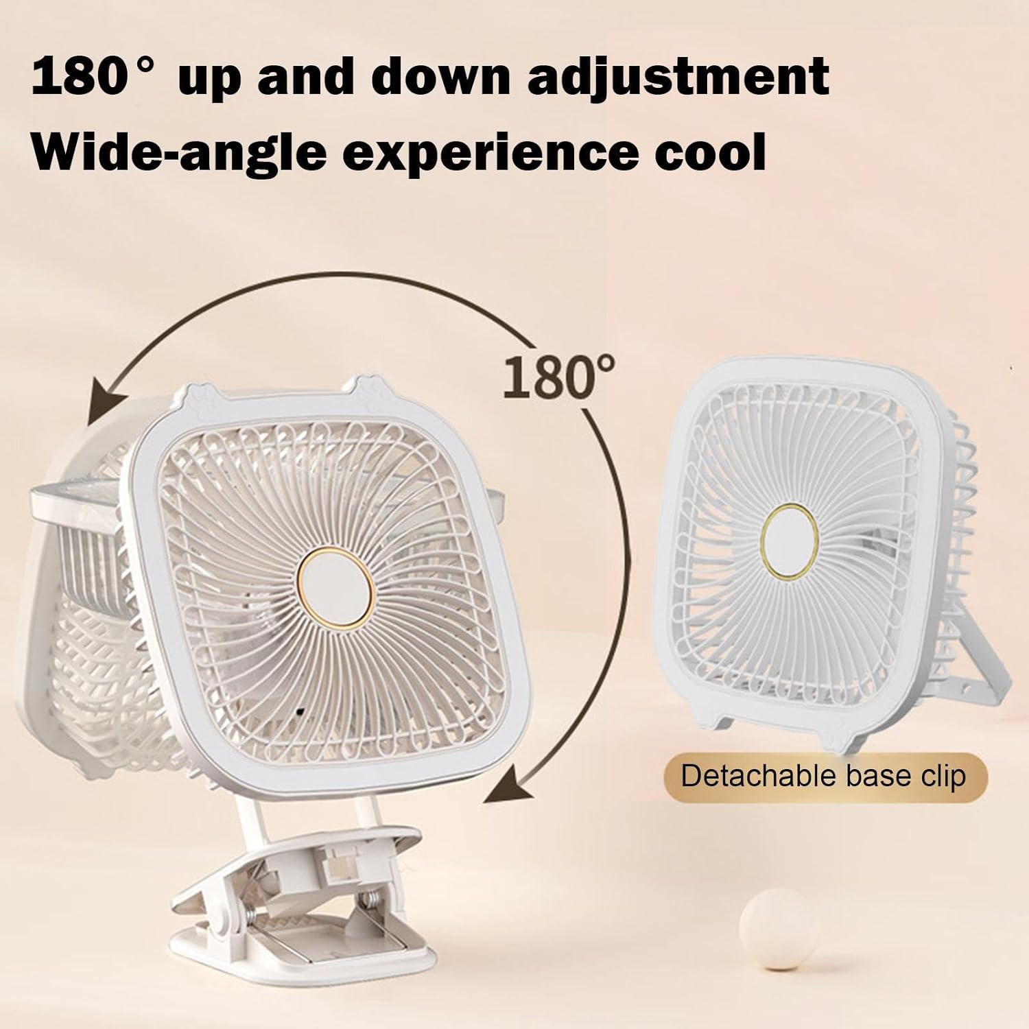 Small Desk Fan,4 in 1 Silent USB Table Fan - Foldable Mini Desk with LED Light for Outdoor Light Kitchen Bedroom Bed Night
