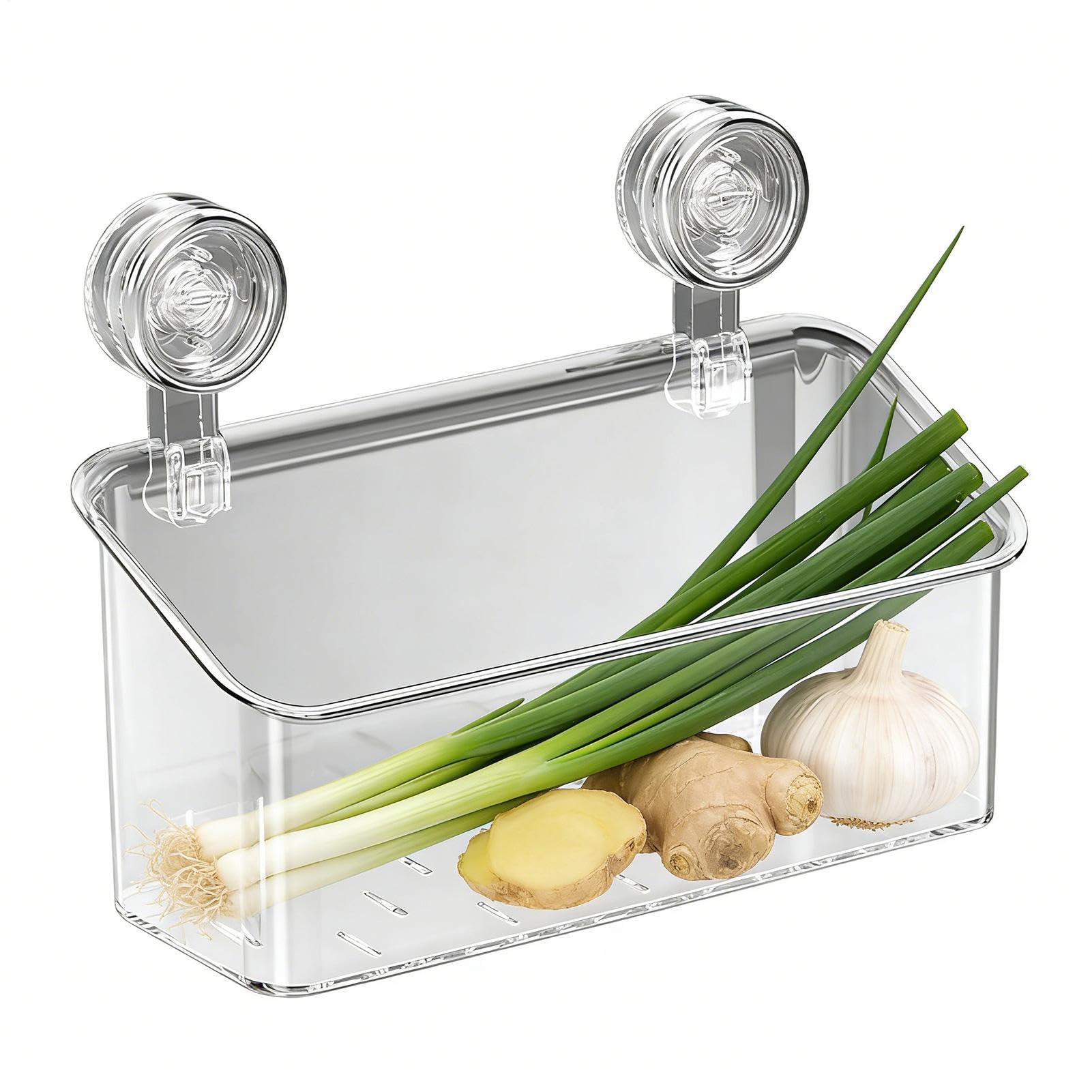 Organisateur douche à ventouse en plastique épais durable, panier mural haute résistance