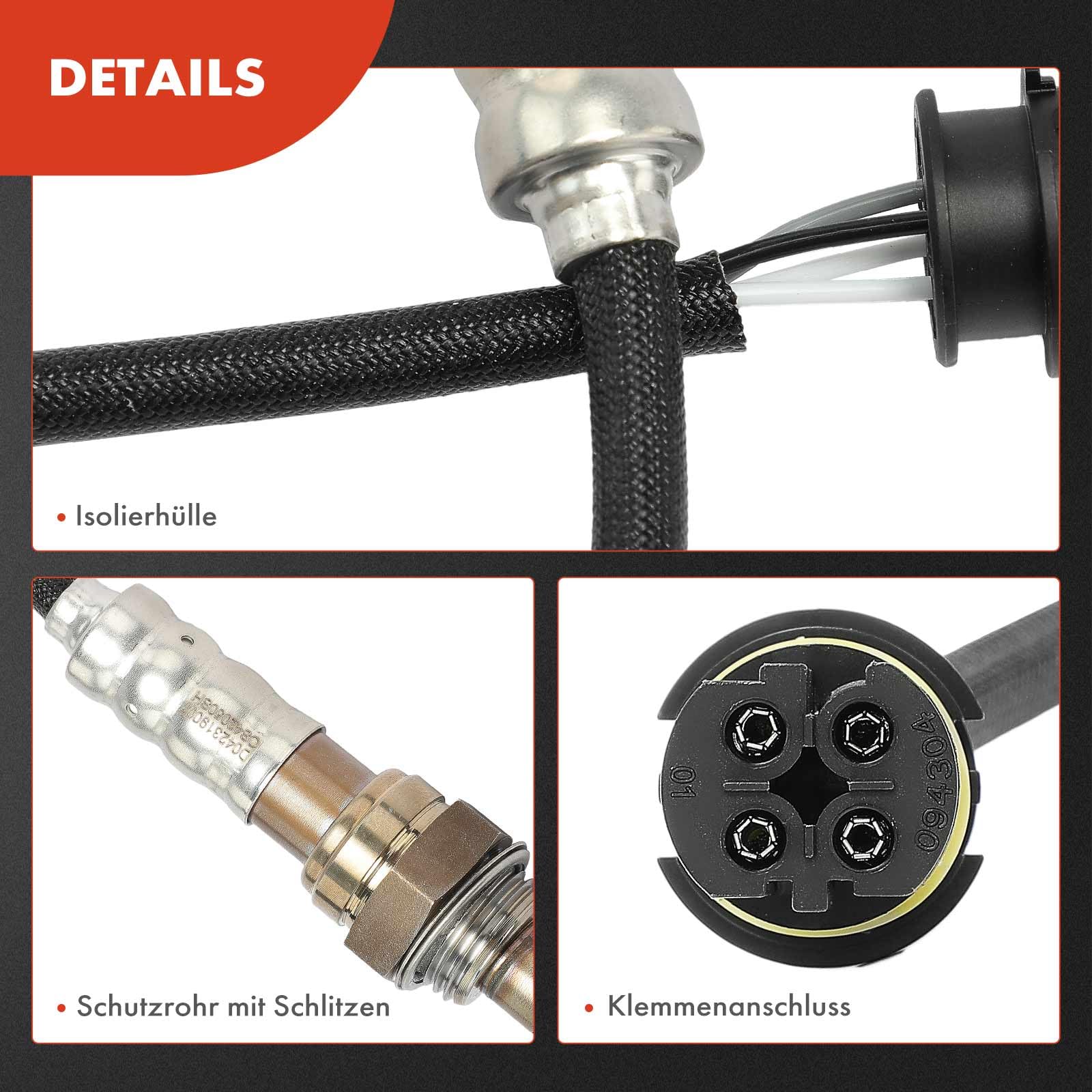 Frankberg Sensor Lambda 11781742050 Para BMW E46 E39 E60 X3 | 4 Conexiones Y 350mm, Antes O Después Del Catalizador