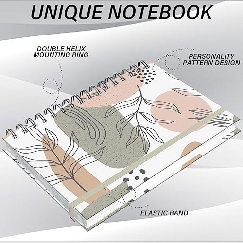 Miniatura 3 de Cuaderno de espiral de tapa dura de 5.5 x 8.3 pulgadas, papel grueso de 80 GSM, 60 hojas, 120 páginas con banda de cierre elástica para niñas,
