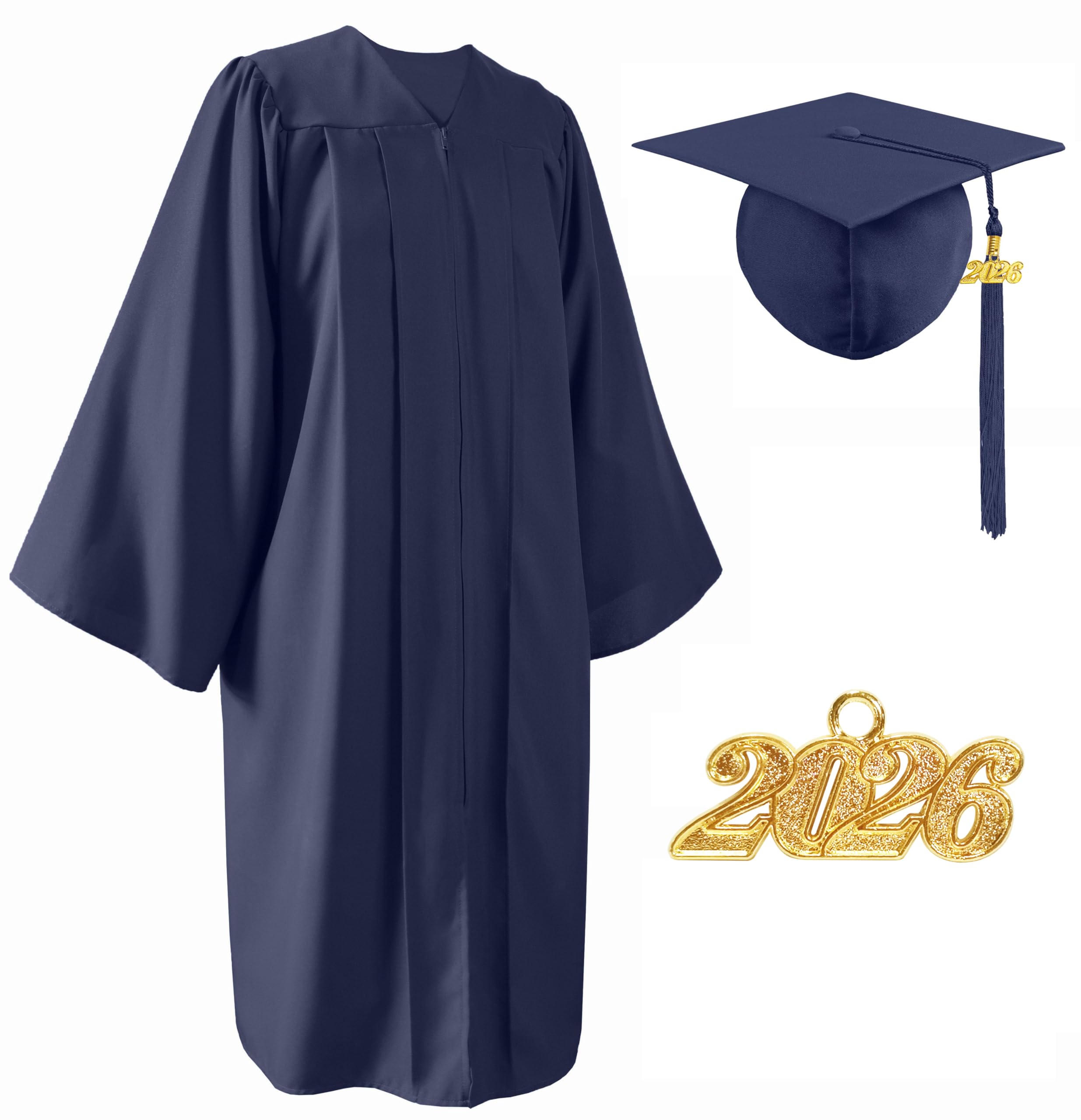 Matte Graduation Cap and Gown Set 2026 for High School and College