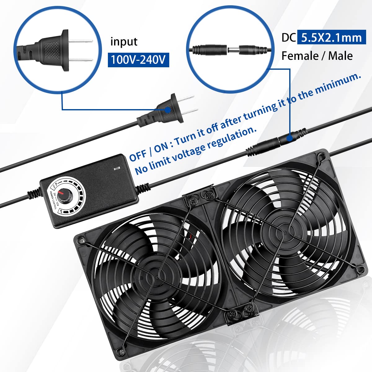 Amazon.co.jp: Wderair サーバー冷却 2 x 120mm 大型エアフロー