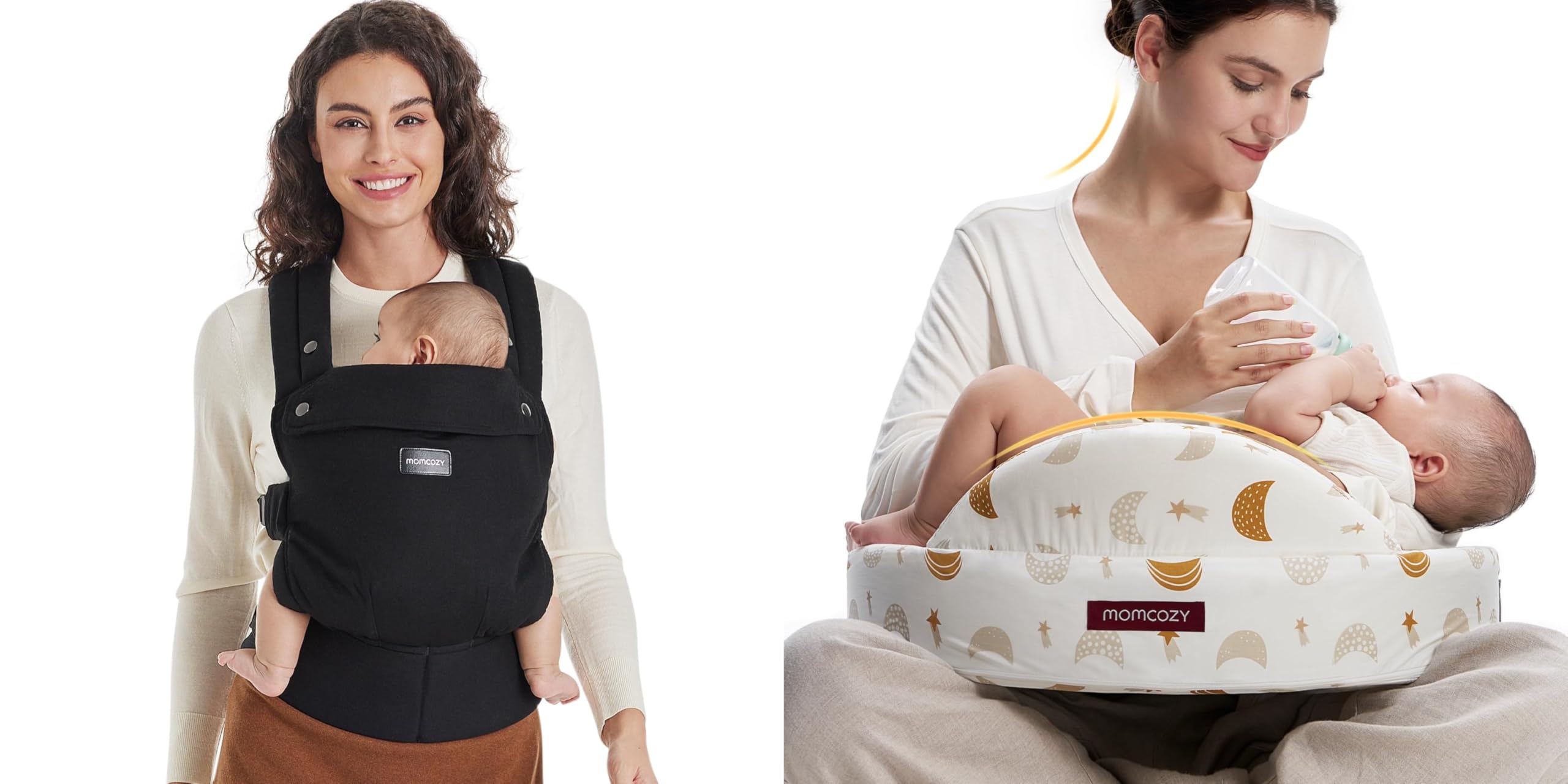 Momcozy Marsupio Neonato Ergonomico e Confortevole, Leggero e Facile da Indossare, 3,2–20 kg(3-24 mesi), Ideale per Genitori a Mani Libere,Cuscino per Allattamento con Sponde di Sicurezza, Memory Foam