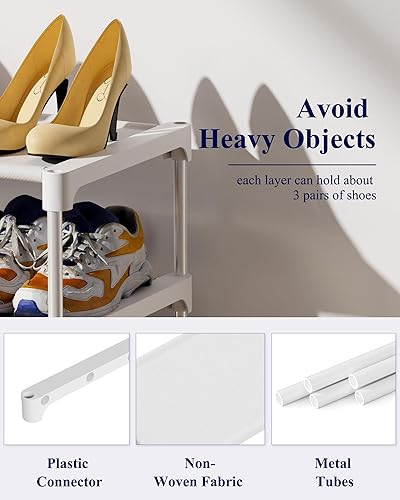 Miniatura 3 de Kitsure - Zapatero no tejido de alta calidad, organizador de zapatos para armario, entrada, garaje y pasillo, estantes de zapatos apilables largos,