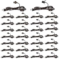 Vista 9 de Macarrie 6 piezas de repuesto de cable de lámpara de sal individual para bombilla E12 de aldea de Navidad, enchufe de interruptor de clip de metal