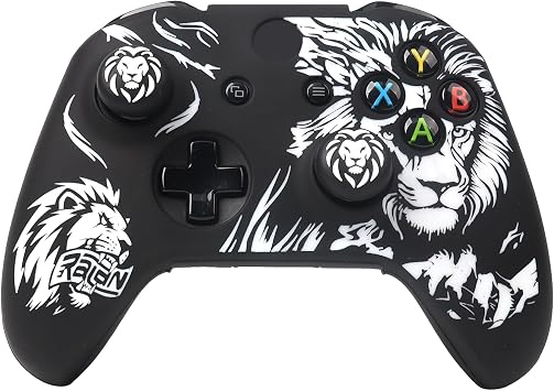 Lion Controller Skin Cover Compatible with Xbox one Controller, RALAN Protector Case, Customised Thumb Grips Caps