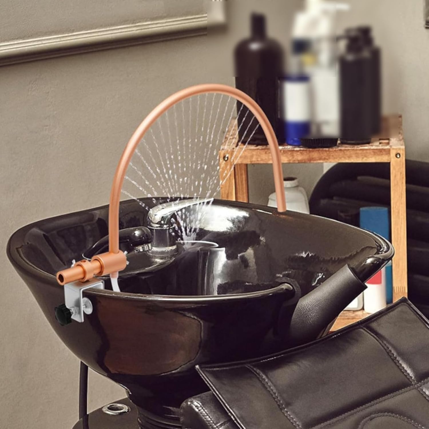Stojak Z Cyrkulacją Wody, Wyposażenie Spa Head Spa O 180° Z Regulacją, Z Pompą Wodną I Metalowym Mocowaniem, Wyposażenie Salonów Masażu Do Salonów Fryzjerskich I Salonów Spa., Gold