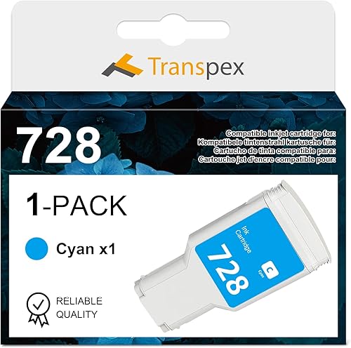 Cartucho de tinta compatible de repuesto para remanufacturado 728 cian 10.1 fl oz 728XL tinta (F9J67A) uso con impresoras DesignJet T830 MFP,