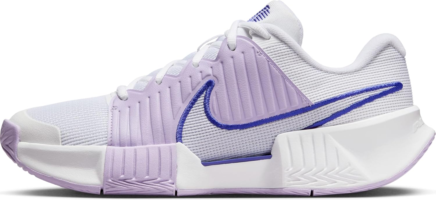 Nike GP Challenge Pro Women's Hard Court Tennis Shoes (FB3146-101, White/Hydrangeas/Deep Night/Amethyst Tint) Size 8.5