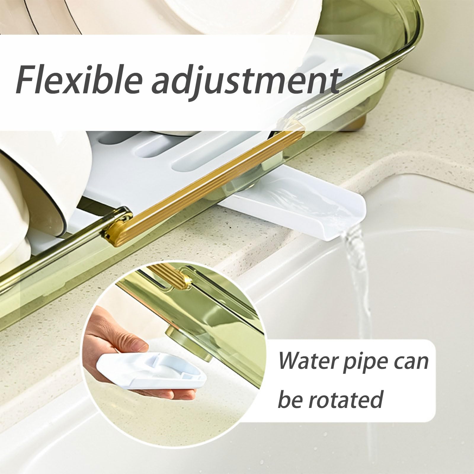 Dxcaicc Escurridor de Platos,Escurreplatos para Almacenamiento en mostrador de Cocina,Utensilios,Soporte de Almacenamiento para Secado de Platos,Verde
