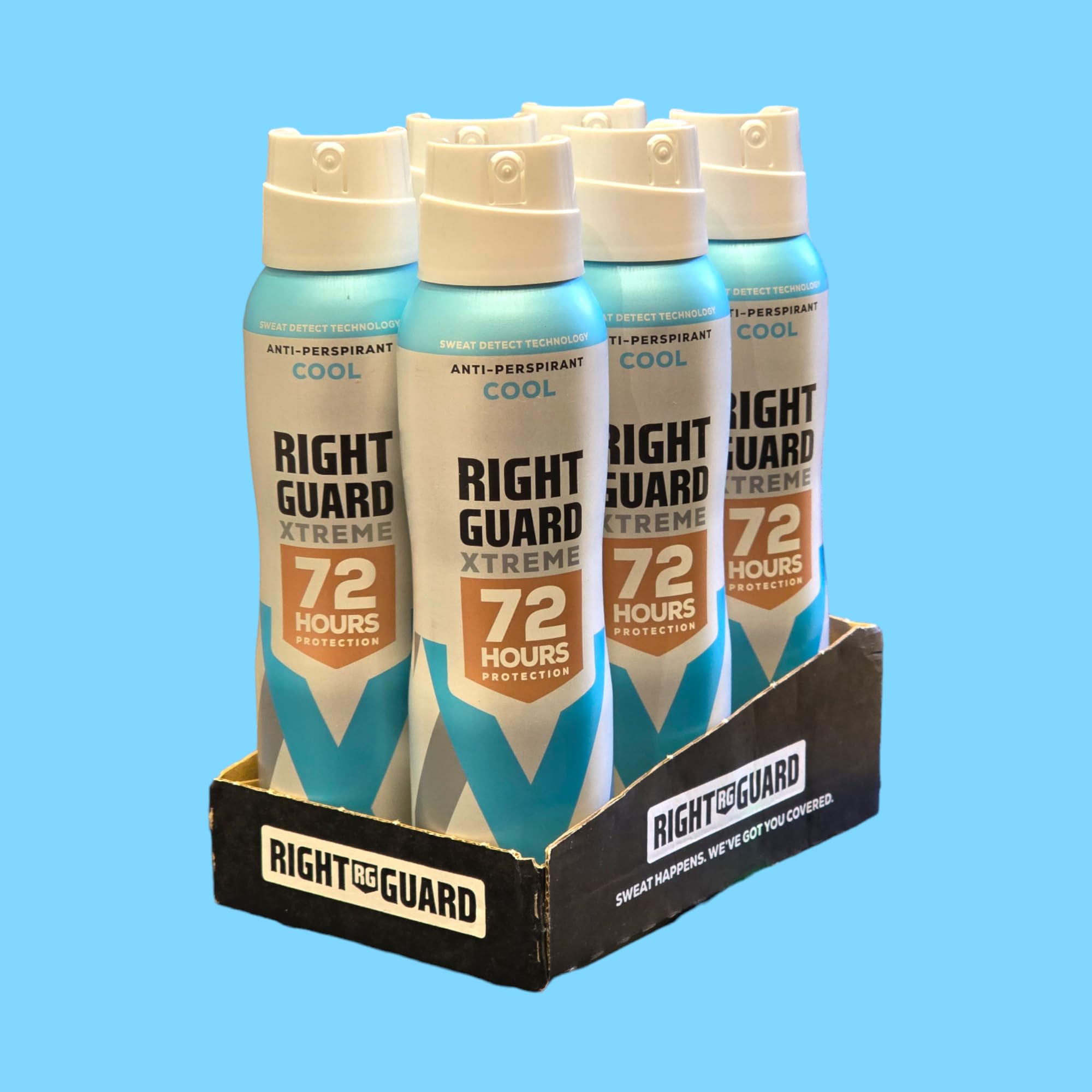 Generic 6 X 150ml Right Guard Extreme Cool 72 Hours High Performance Anti Perspirant Spray for Women, Sweat Detect Technology