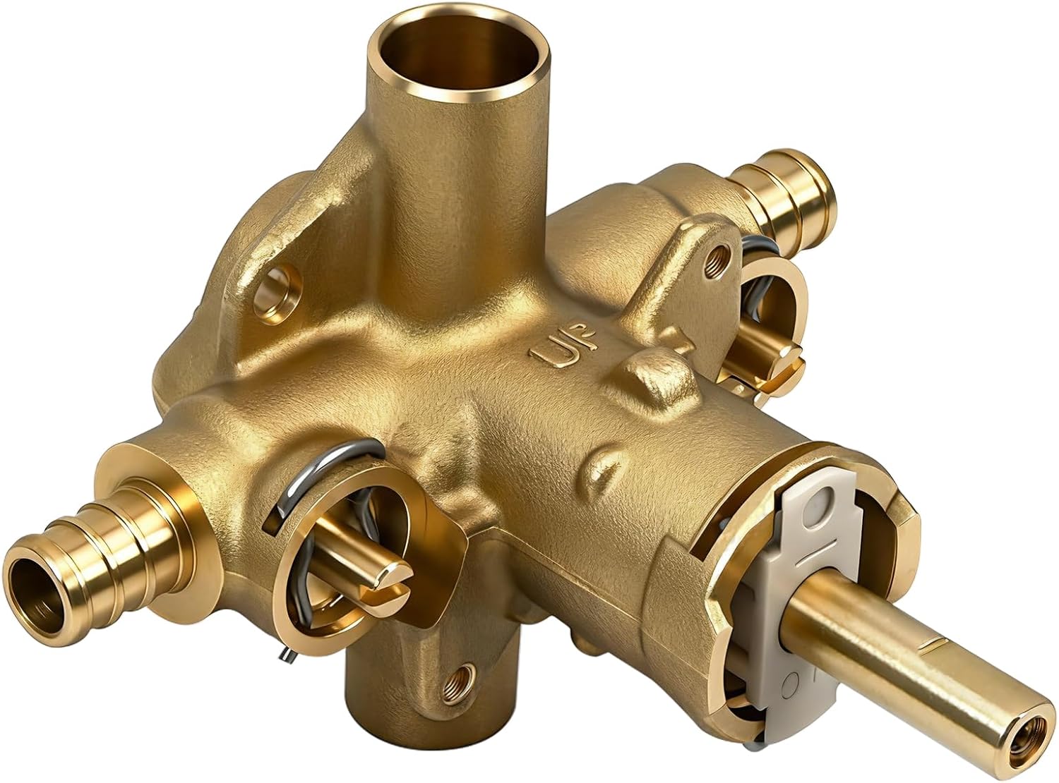 8373HD Posi-Temp Shower Valve, 1/2" PEX Connection, Heavy Duty Brass Valve, Compatible with Moen 8373HD, 4-Port Design
