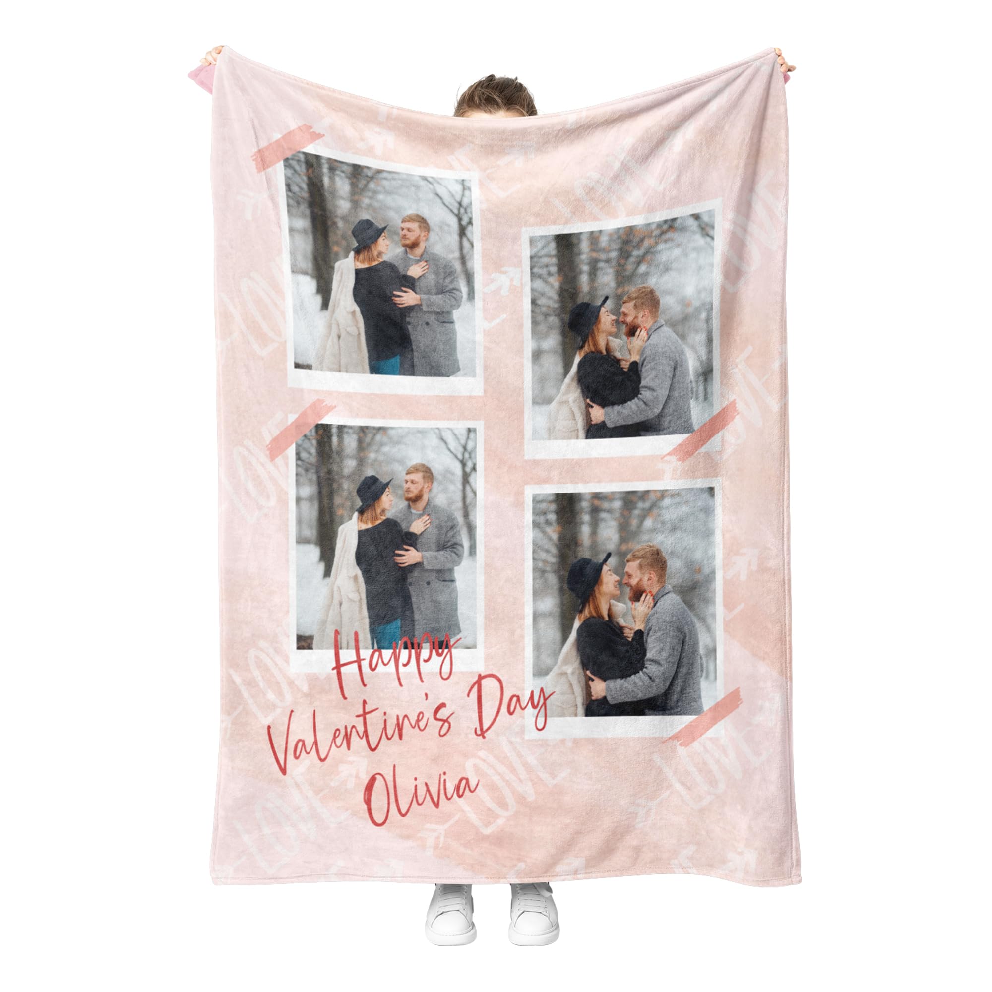 Personalised Photo Gifts with Your Photo in Spotify Music Cover Design, Customizable Blanket with Photo Text, Anniversary Music Gift for Him Her, Valentines Day Birthday Gifts Ideas for Women
