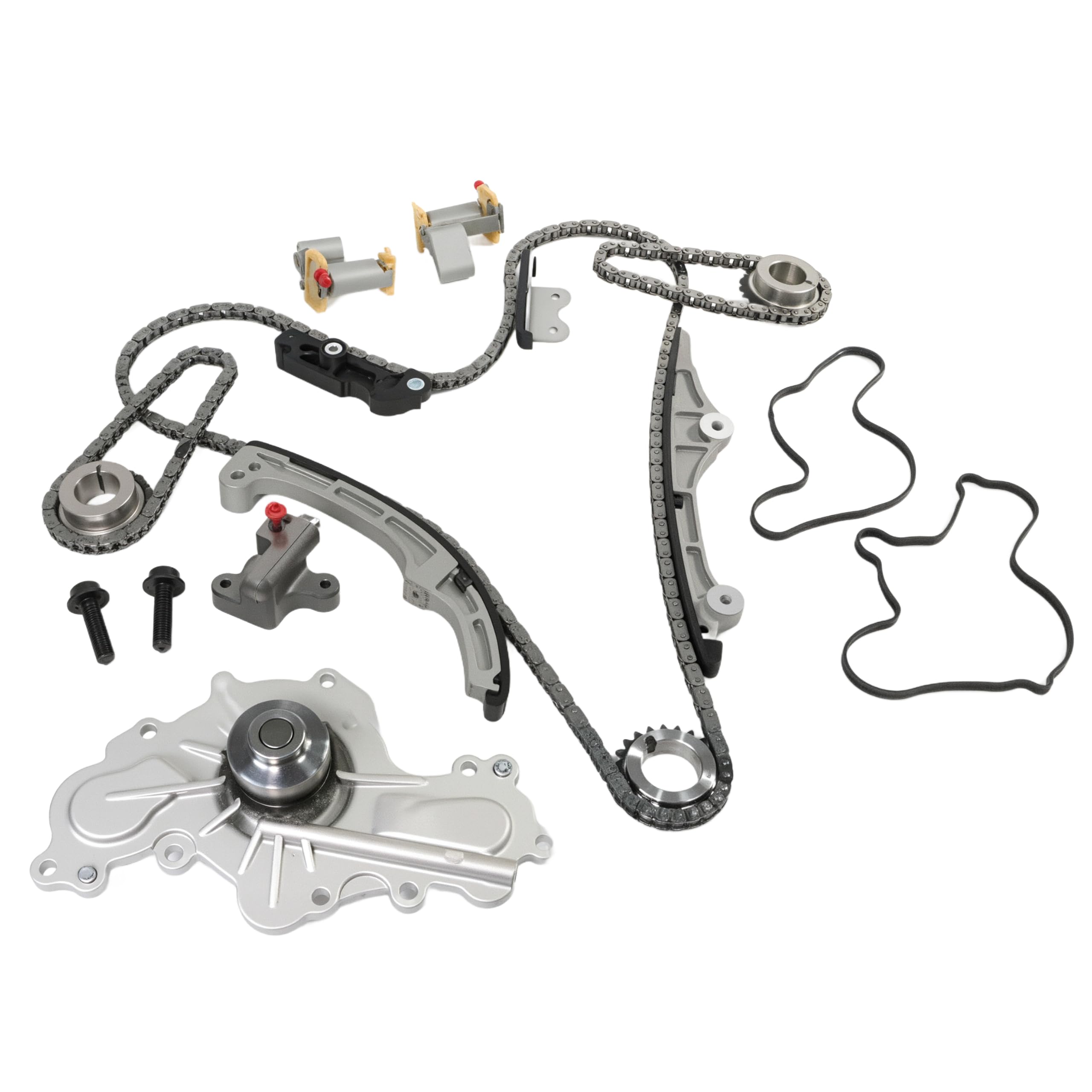 Engine Timing Chain Kit with Water Pump Fits for 2007-2011 Flex Taurus MKS MKT 6 CX-9 Edge Fusion MKX MKZ Taurus X Sable 3.5L 3.7L V6 GAS Replace# AT4Z-6306-A 7T4Z-6256-A 7T4Z-6268-CA