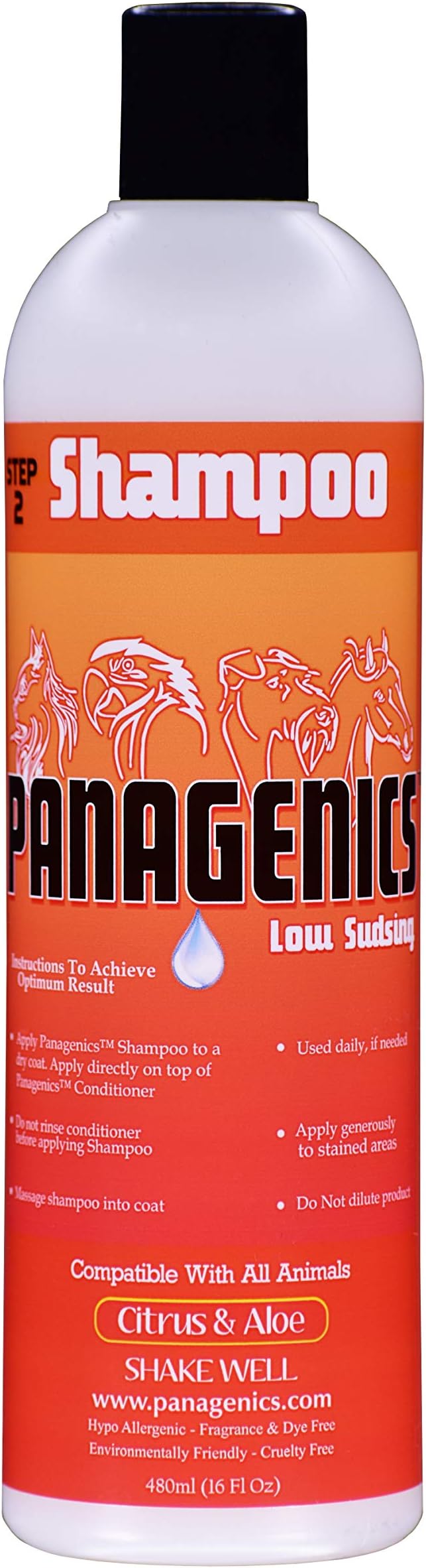 | Pet Shampoo - Safe for ALL animals, Unscented, Contains Citrus and Aloe Active Ingredients - 16 ounce bottle