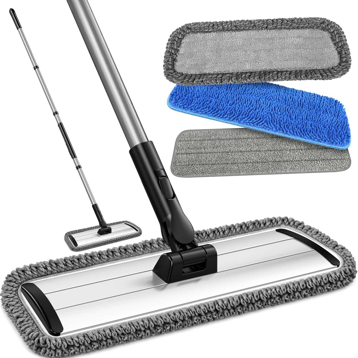 Microfiber Mop for Floor Cleaning:Flat Mop for Hardwood Laminate Tile Vinyl