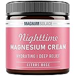 Magnum Solace Magnesium Lotion - Nighttime Magnesium Cream - Apply to Leg Muscles, Arms or Chest - Topical Magnesium Chloride - USA Made and Safe for Kids (Citrus Rose) 4 Fl Oz (Pack of 1)