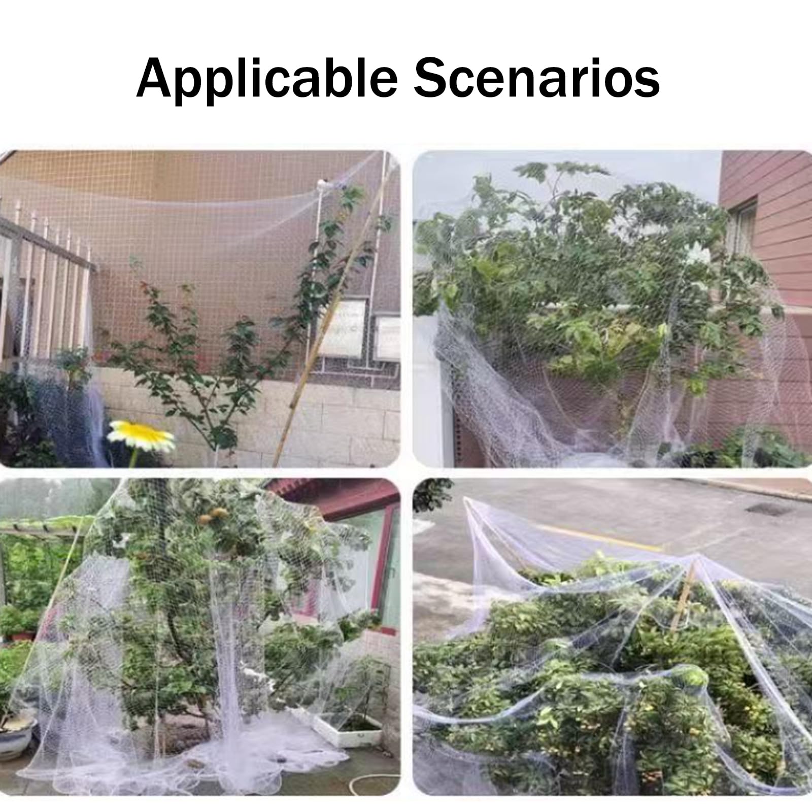Malla Antigranizo para Huerto,Red De ProteccióN contra Granizo,Mallas para Huerto,Resistente Al Desgarro,FáCil De Plegar,para Invernaderos Y áRboles Frutales