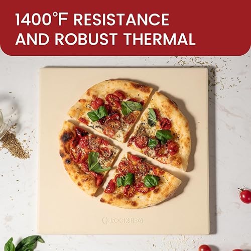 Miniatura 4 de Piedra cuadrada para hornear pizza de cordierita de 13.2 x 13.2 x 0.6 pulgadas, perfectamente compatible con horno de pizza Ooni Karu 12