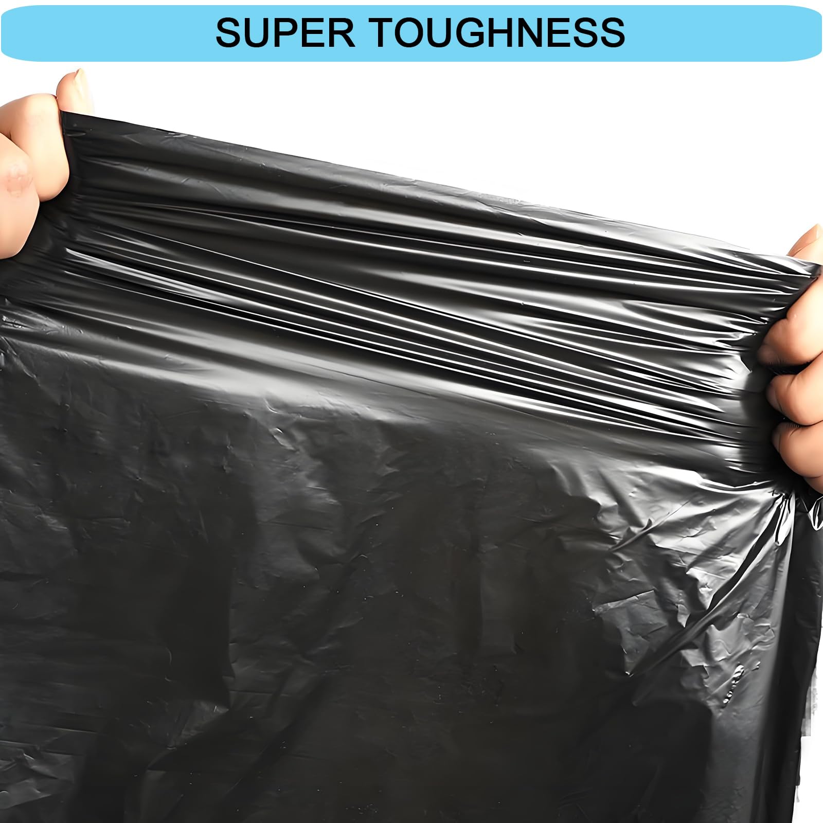 Bolsas de basura de 18 galones, bolsas de basura extra fuertes de 1.5 mil, para cocina, hogar, césped, sin perfume, color negro, 36 unidades