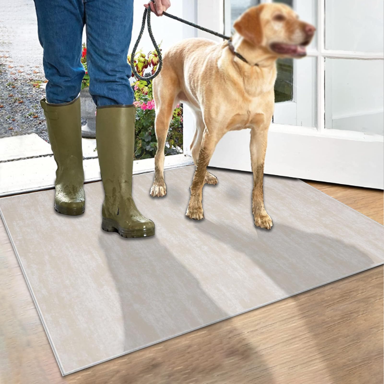 Läufer Teppich für Flur Küche rutschfest 120 x 500 cm Beige Teppichläufer Flur Waschbar Küchenläufer Flurteppich Küchenteppich Flurläufer Lang Korridor Teppich Läufer für Flur Eingang Schlafzimmer