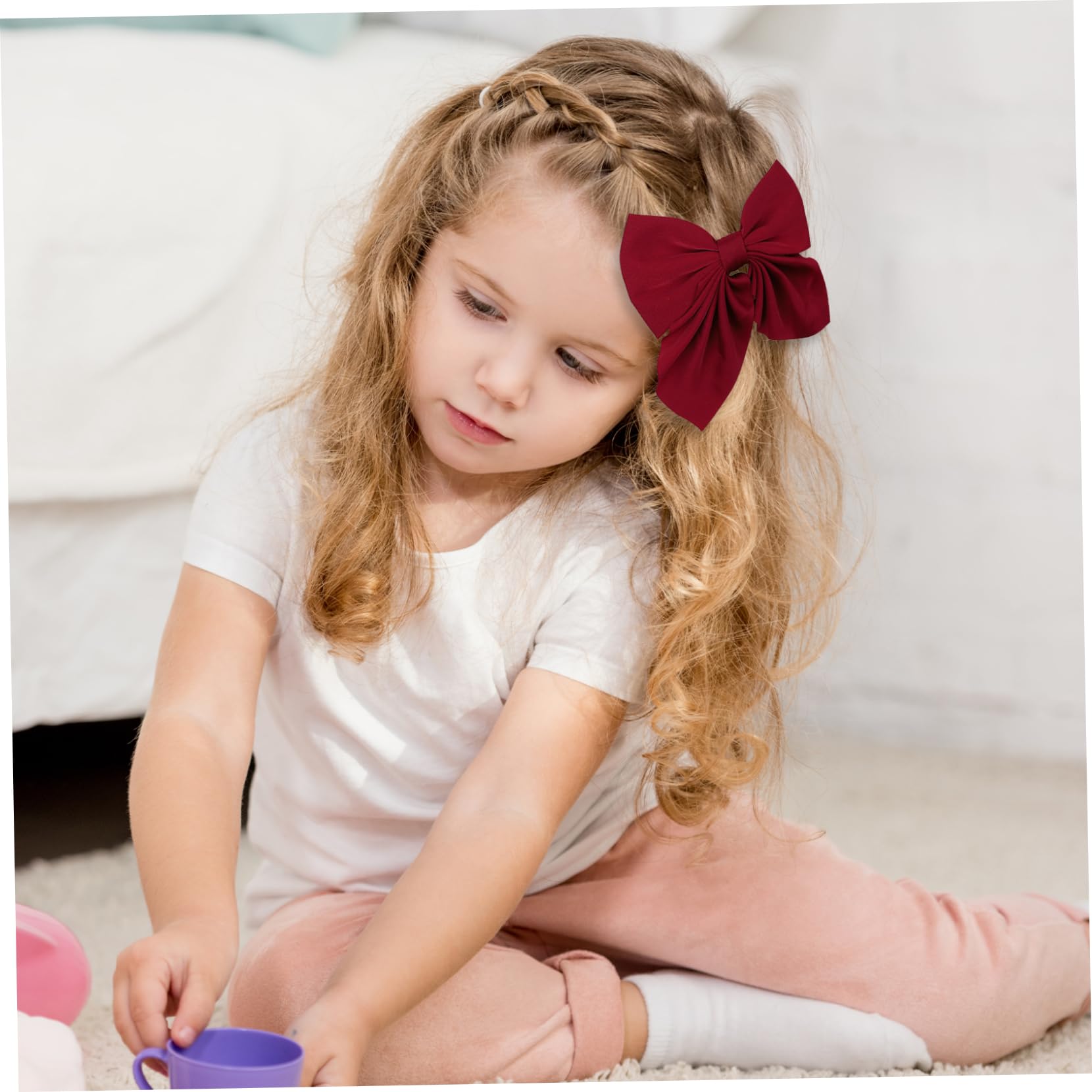 20PCS Accesorios para el cabello para niñas Lazos para el cabello de seda para niñas de 4.5 '' con clip de pico de pato Lazos fáciles de combinar y de estilo para fiestas de cumpleaños, regreso a