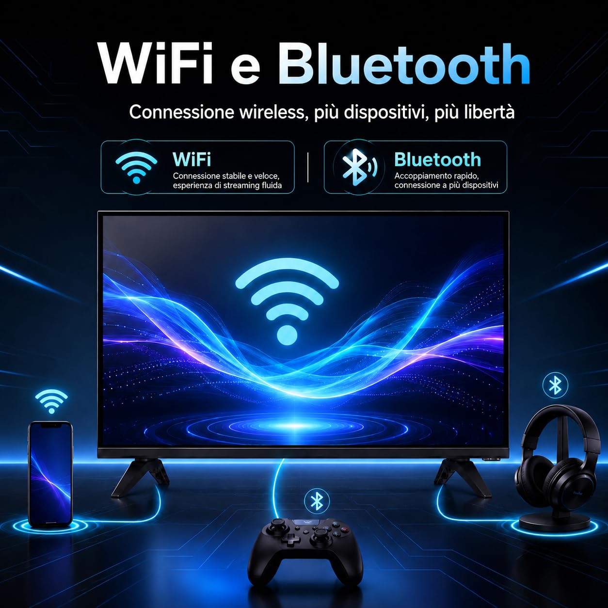 TuTu TU24Q1H-T8 Smart TV 24" con Bluetooth, Wi-Fi, 2026