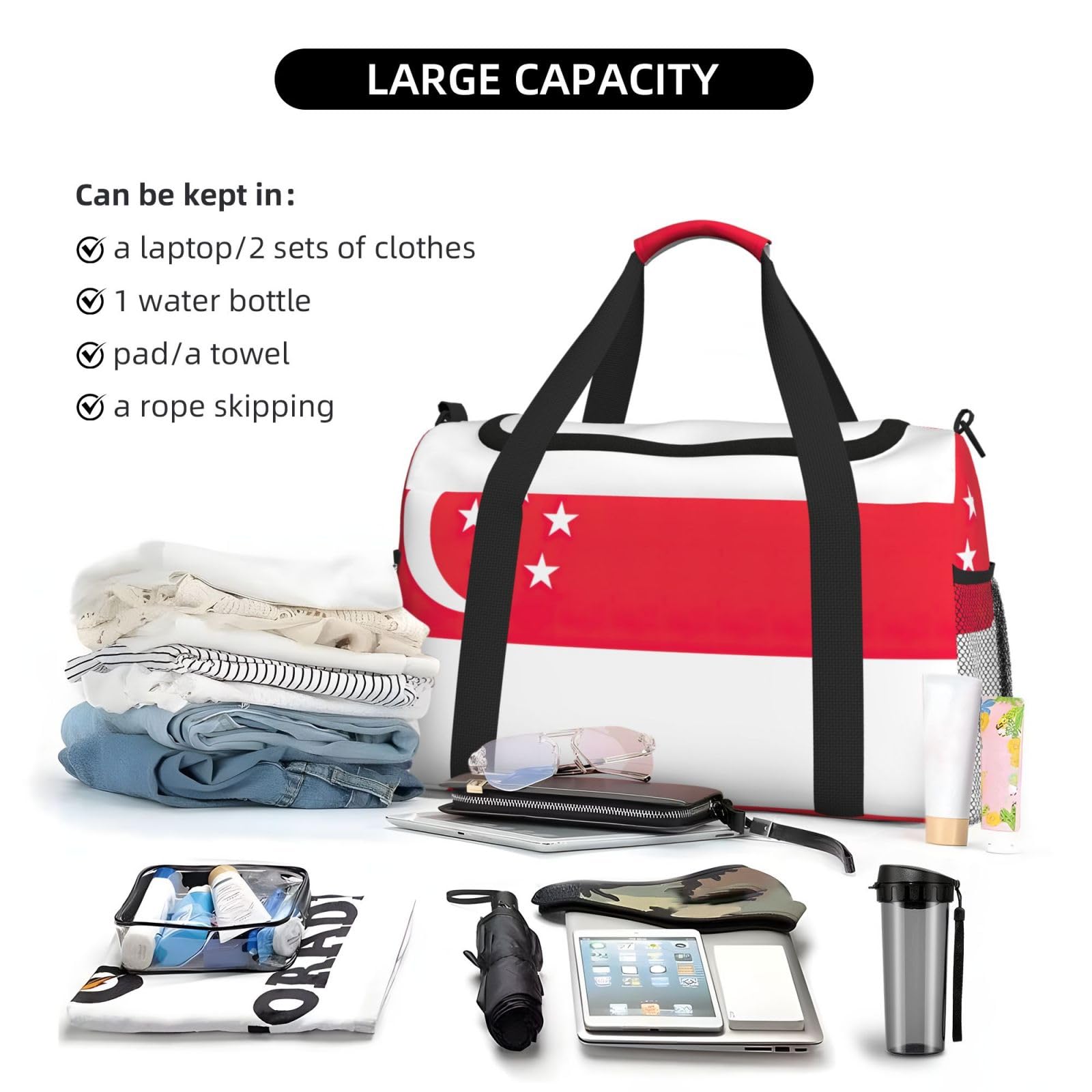 Flaga Singapuru torba na ramię kobiety mężczyźni podróżna torba crossbody torebka torba na ramię torebki robocze codzienna torba hobo