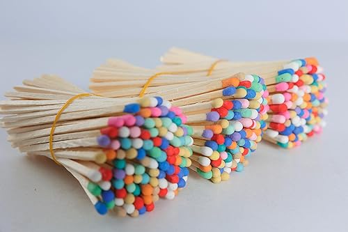 Miniatura 7 de 100 fósforos decorativos de arco iris de 3 pulgadas, fósforos de seguridad de madera largos de alta calidad para velas, velas de iluminación,