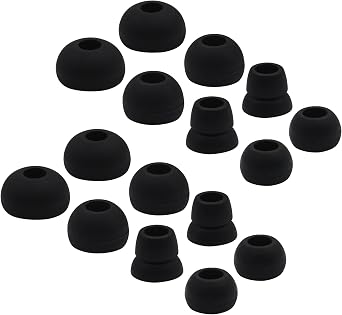 ALXCD Ear Tips for PB2 Powerbeats 3 Headphone, S/M/L 3 Sizes 6 Pair Silicone Replacement Earbud Tips & 2 Pair Double Flange Ear Tips, Fit for Beats Powerbeats2 Pb3 [8 Pair]Black