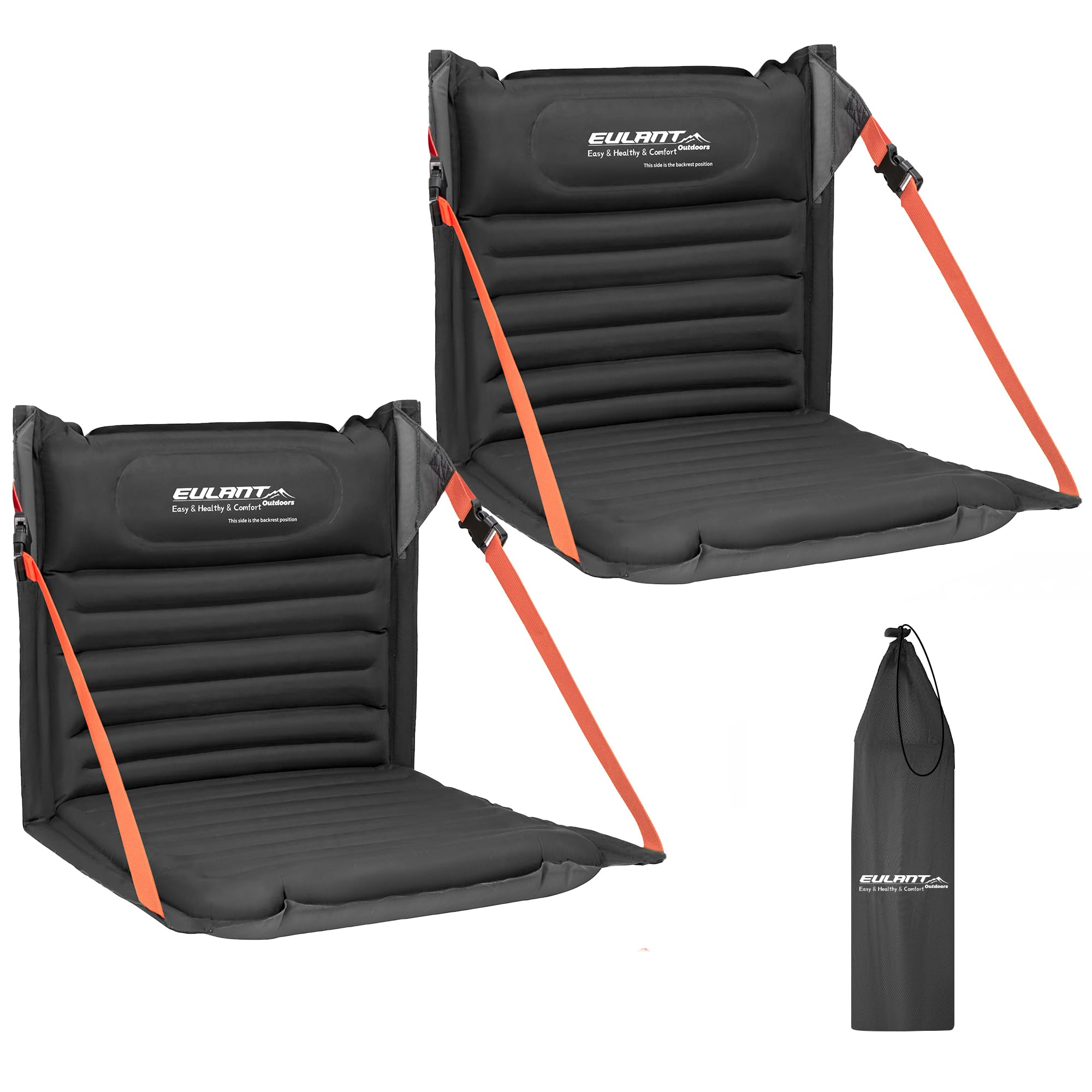 Inflatable Folding Seats for Camping,Portable Stadium Seats w/Back Support