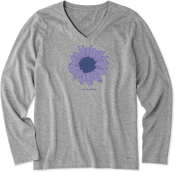 Life is Good. Women's Long Sleeve CrusherLite Tee French Sunflower