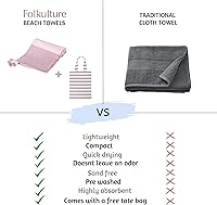 Vista 7 de Folkulture Toalla de playa turca, toalla de playa turca, toallas de playa a rayas de 40 x 72 pulgadas de gran tamaño con bolsa de mano, toallas