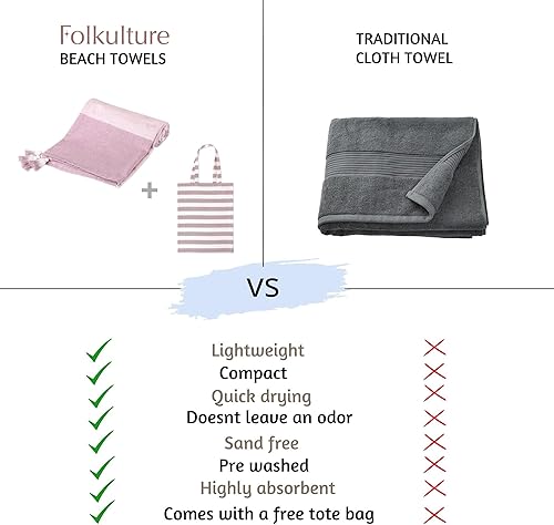 Miniatura 7 de Folkulture Toalla de playa turca, toalla de playa turca, toallas de playa a rayas de 40 x 72 pulgadas de gran tamaño con bolsa de mano, toallas de