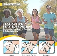 Vista 4 de FRESINIDER Vendaje Elástico, 2" x Paquete de 6 – Vendaje de Compresión de Algodón sin Látex con Cierre de Gancho y Bucle en Ambos Extremos